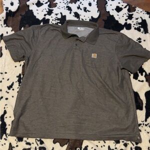 Carhartt Gray Polo Shirt Short Sleeve Classic